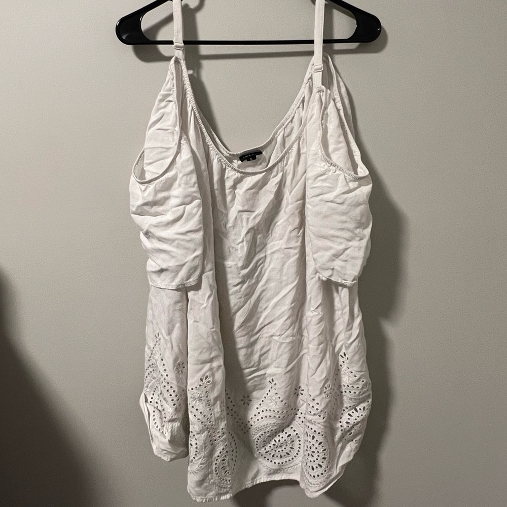 Off the shoulder white top